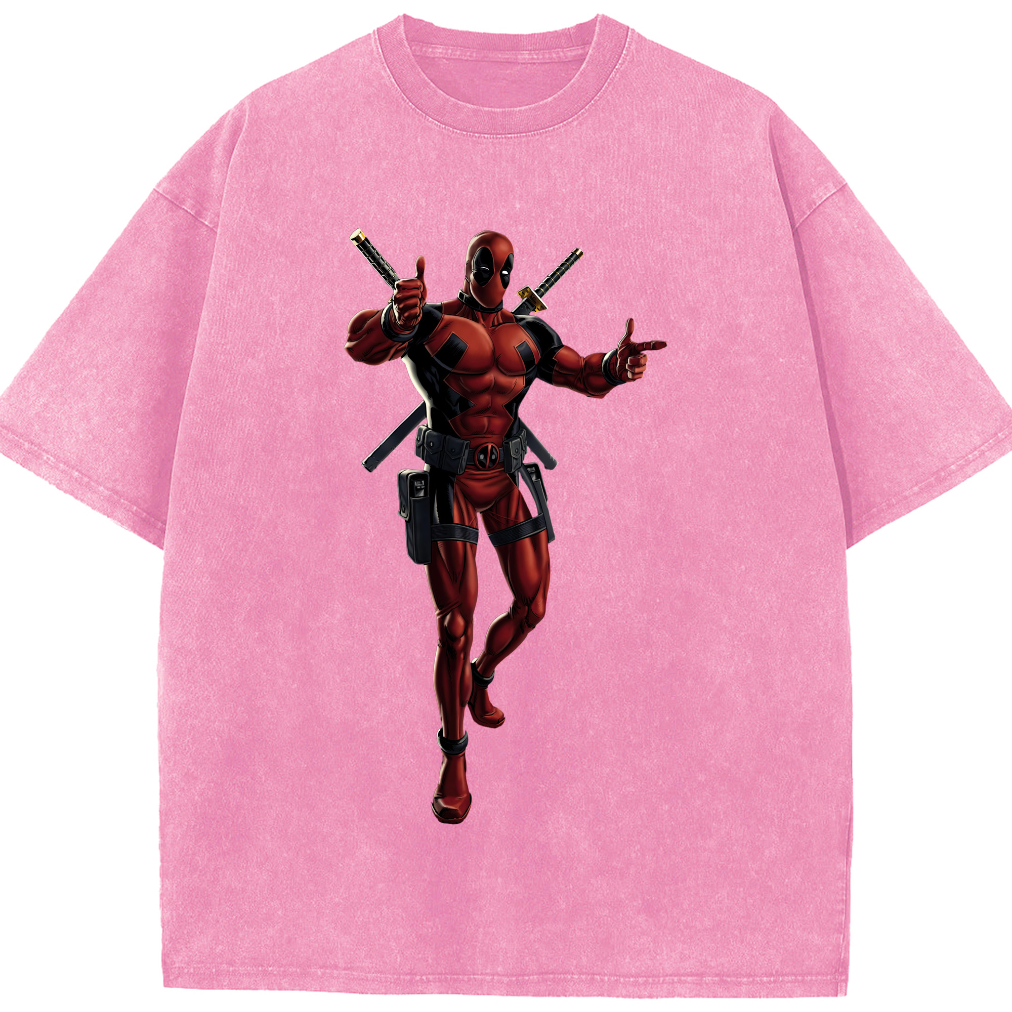 （画像用） Deadpool デッドプール 綿100% ヴィンテージ風 半袖Tシャツ（フロントプリント）